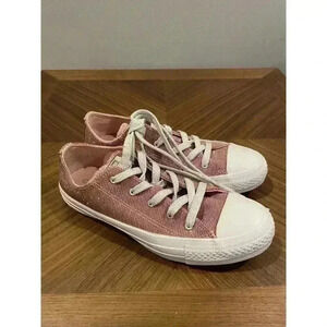 Converse Chuck Taylor All Star Low Top Pink Glitter Shimmer Sparkle Barbie W 6